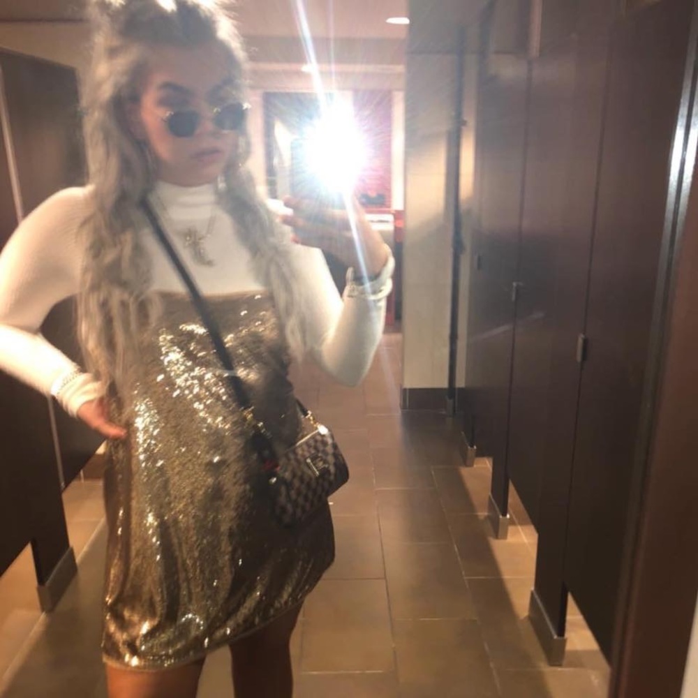 Free people gold dress